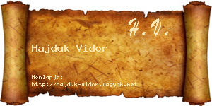 Hajduk Vidor névjegykártya